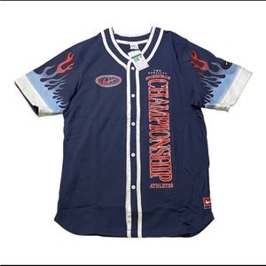 Nike SportsWear Americana Button Up Jersey Top Blue FlameMen's SZ DV9642-437 NWT
